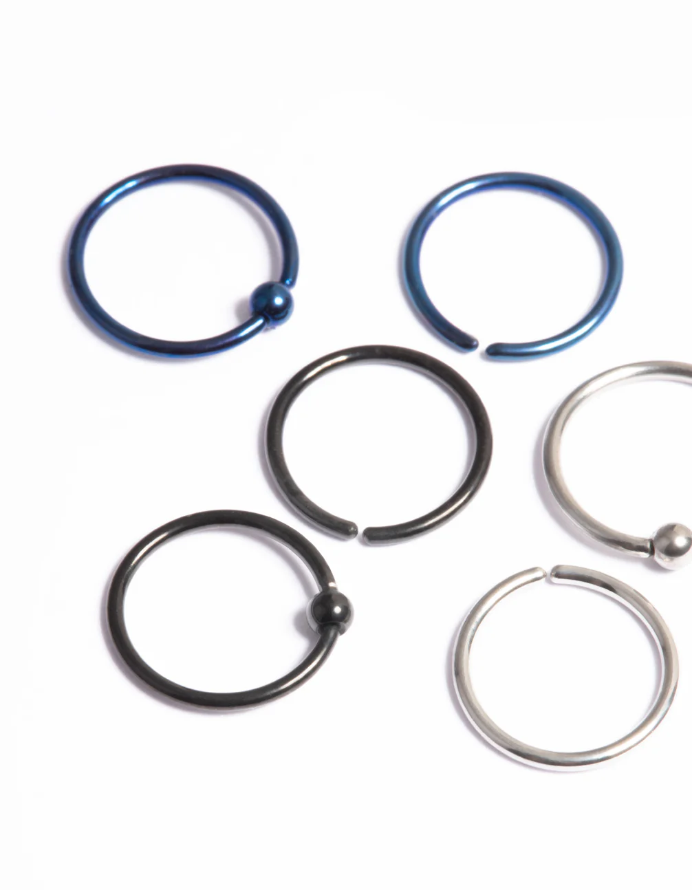 Titanium Metalic Nose Rings 6-Pack - Image 3
