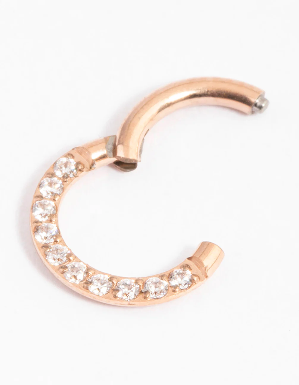 Titanium Rose Gold Cubic Zirconia Mixed Clicker Ring 6mm - Image 2