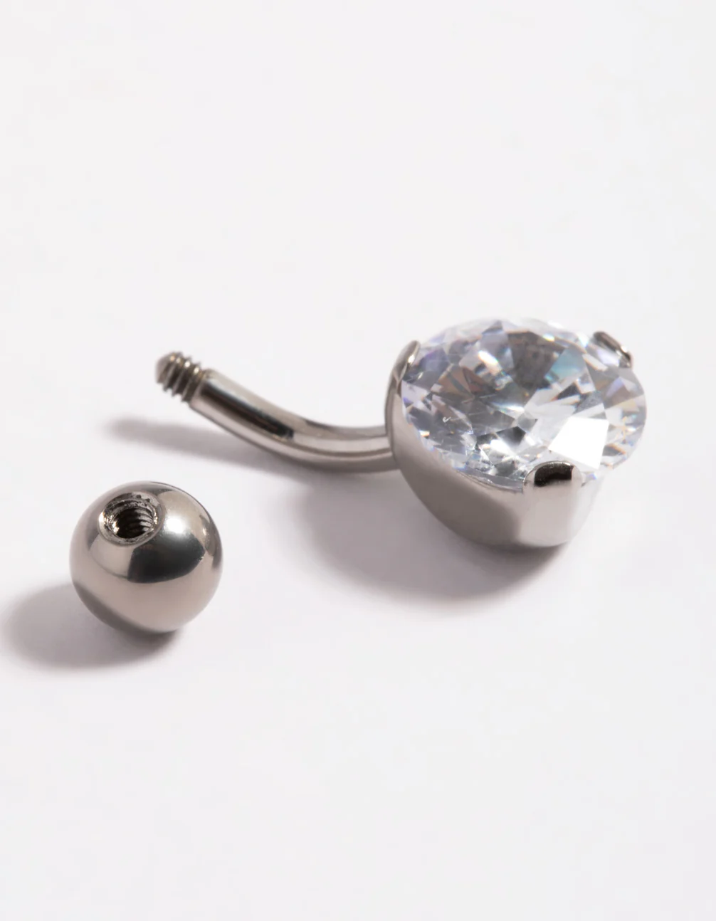 Titanium Cubic Zirconia Belly Bar - Image 3