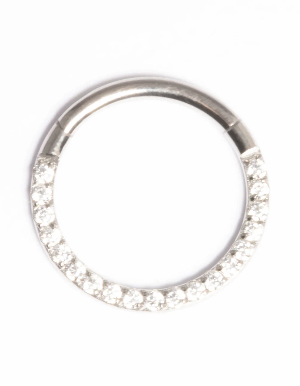 Titanium Cubic Zirconia 10mm Clicker Ring - Image 2