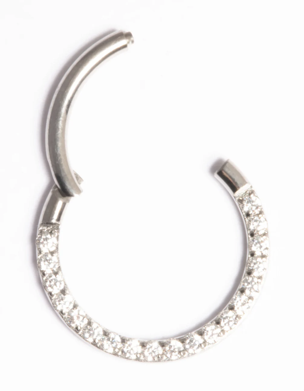 Titanium Cubic Zirconia 10mm Clicker Ring - Image 3
