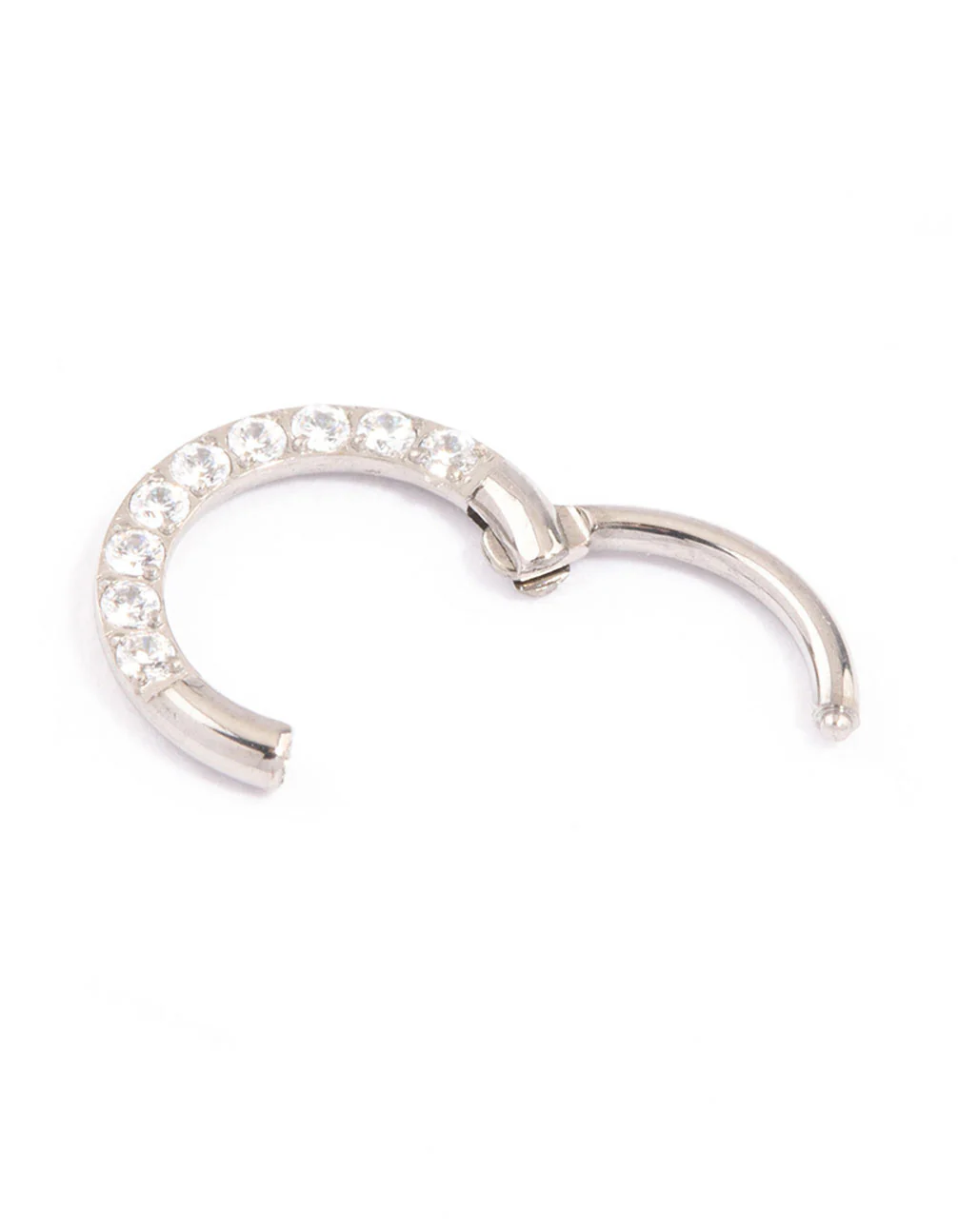 Titanium Cubic Zirconia Clicker Ring 6mm - Image 2