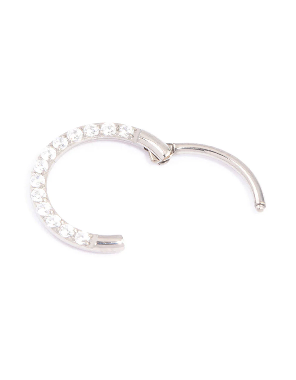 Titanium Cubic Zirconia Clicker Ring 8mm - Image 2