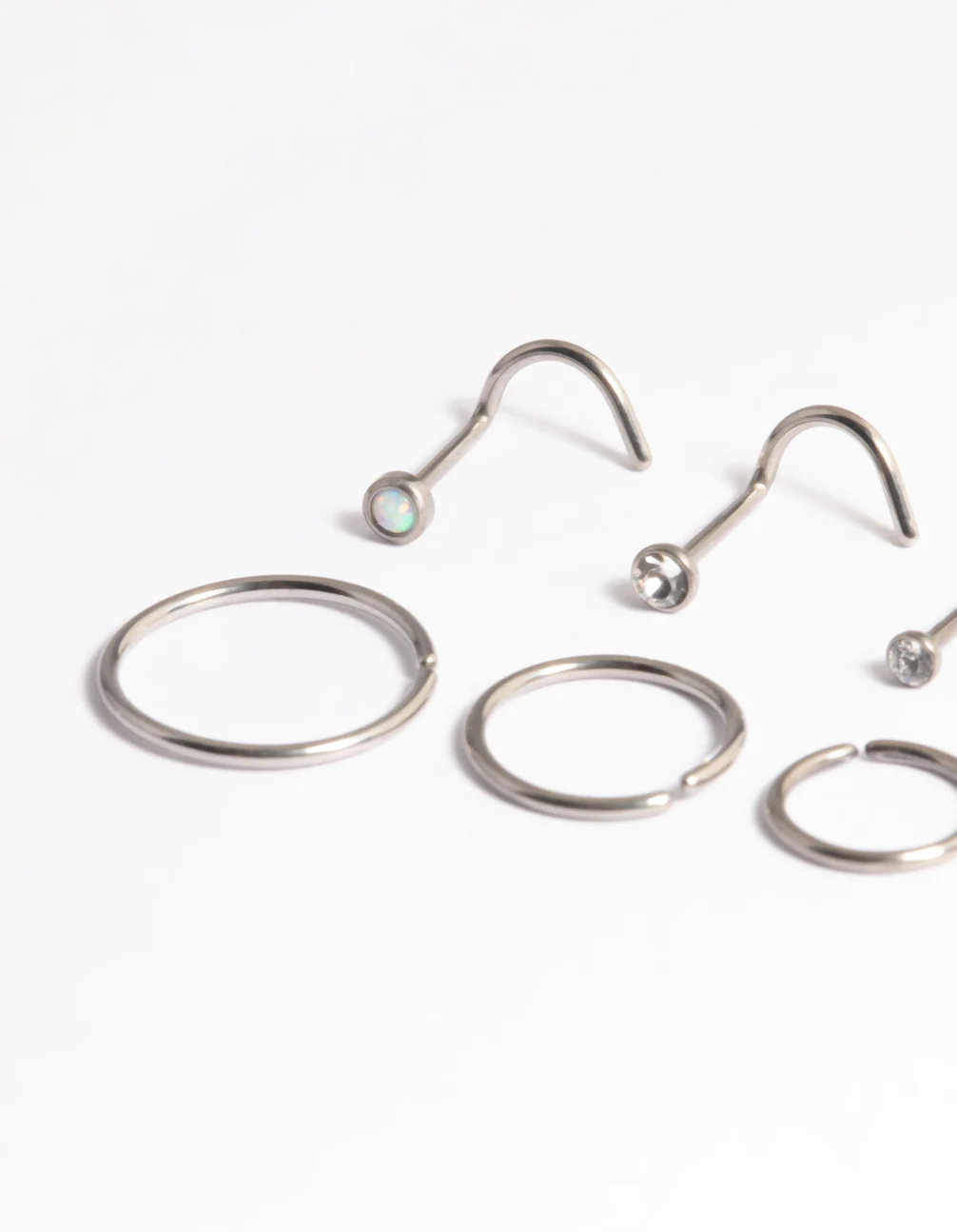 Titanium Cubic Zirconia & Oval Nose 6-Pack - Image 2