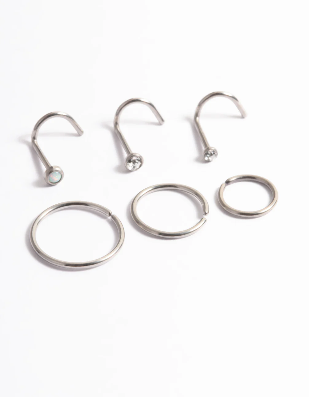 Titanium Cubic Zirconia & Oval Nose 6-Pack - Image 3
