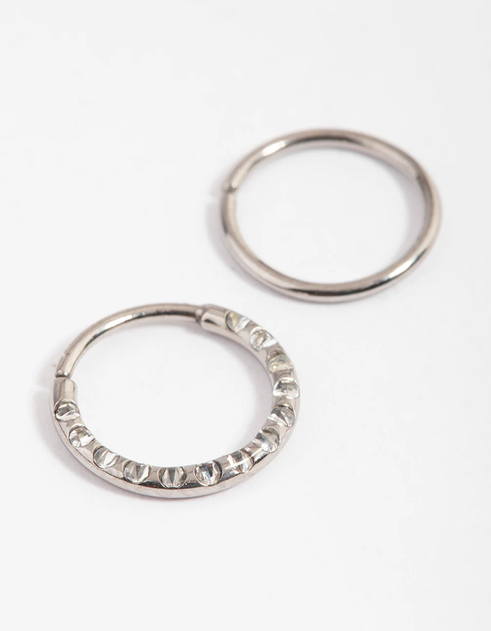 Titanium Cubic Zirconia Texture Ring Nose Pack - Image 2