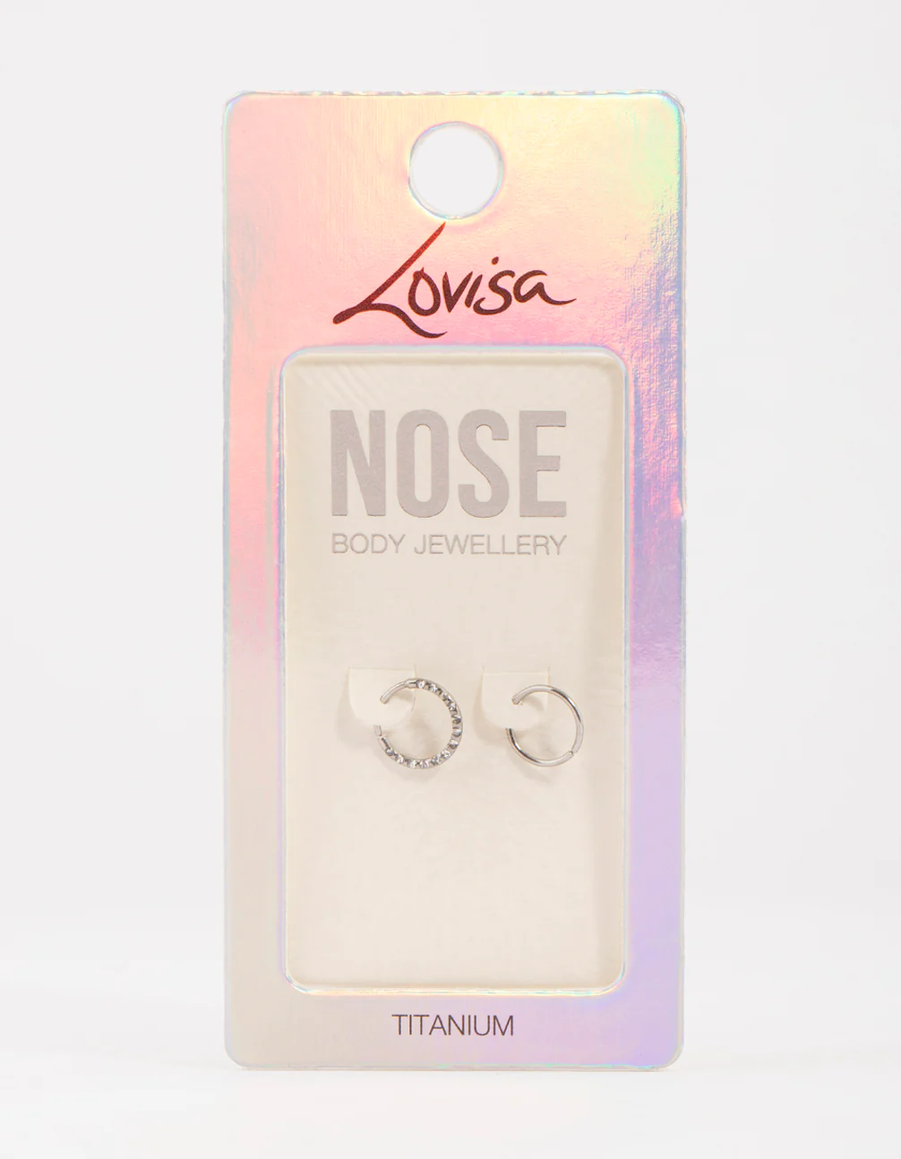 Titanium Cubic Zirconia Texture Ring Nose Pack - Image 3