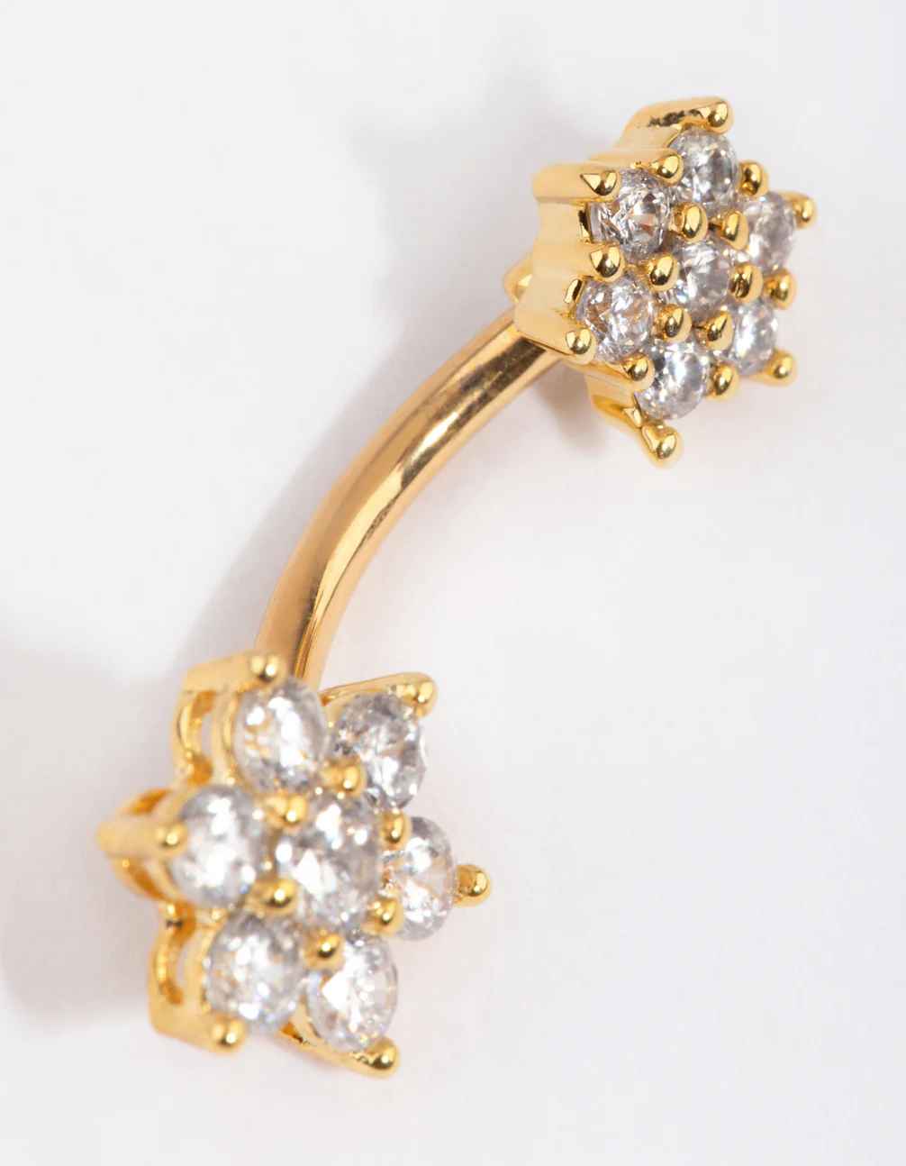 Gold Plated Titanium Flower Belly Bar - Image 2