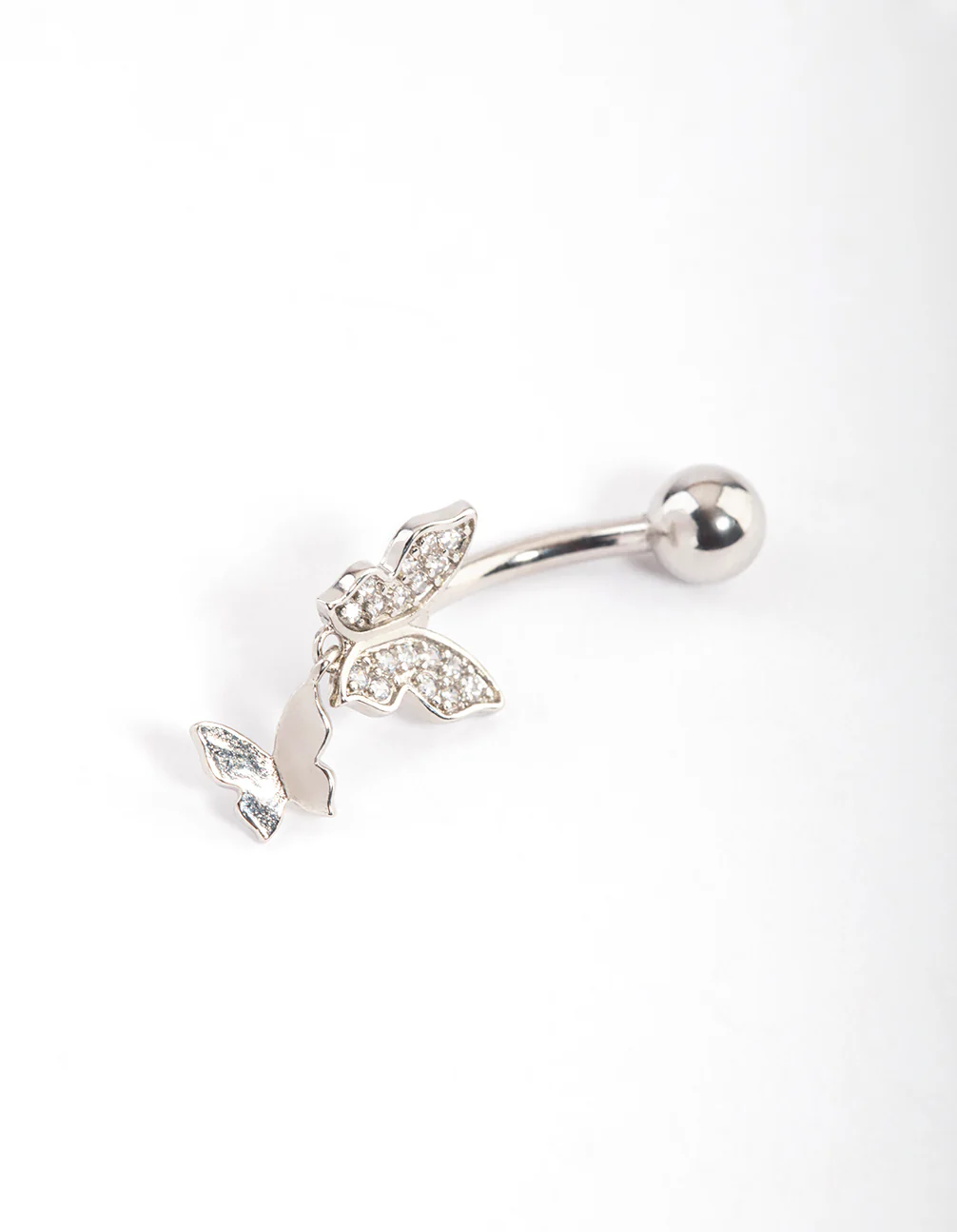 Titanium Double Butterfly Belly Ring - Image 3