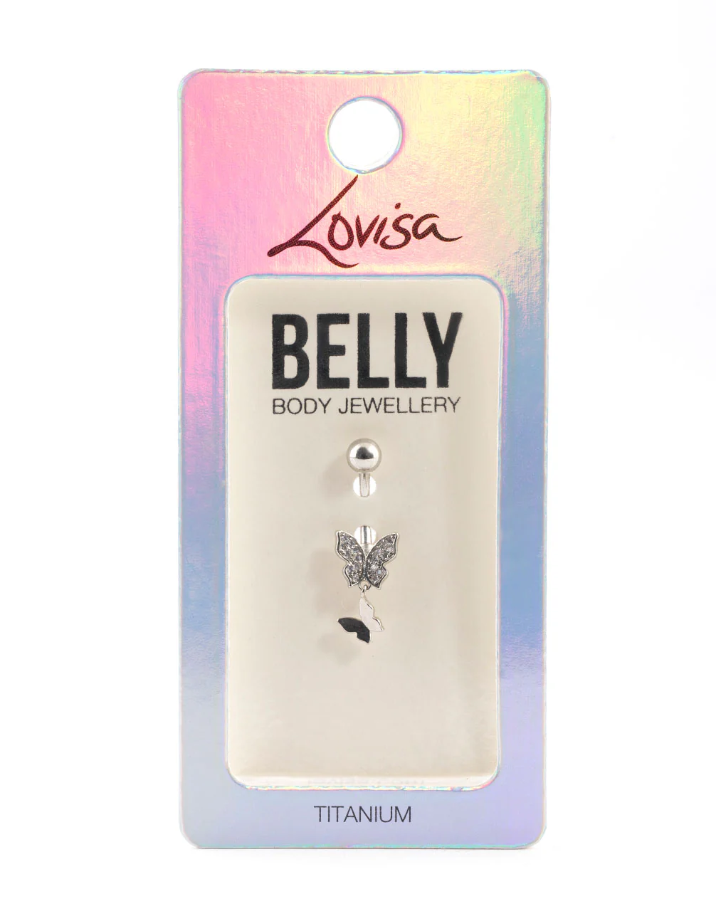 Titanium Double Butterfly Belly Ring - Image 4