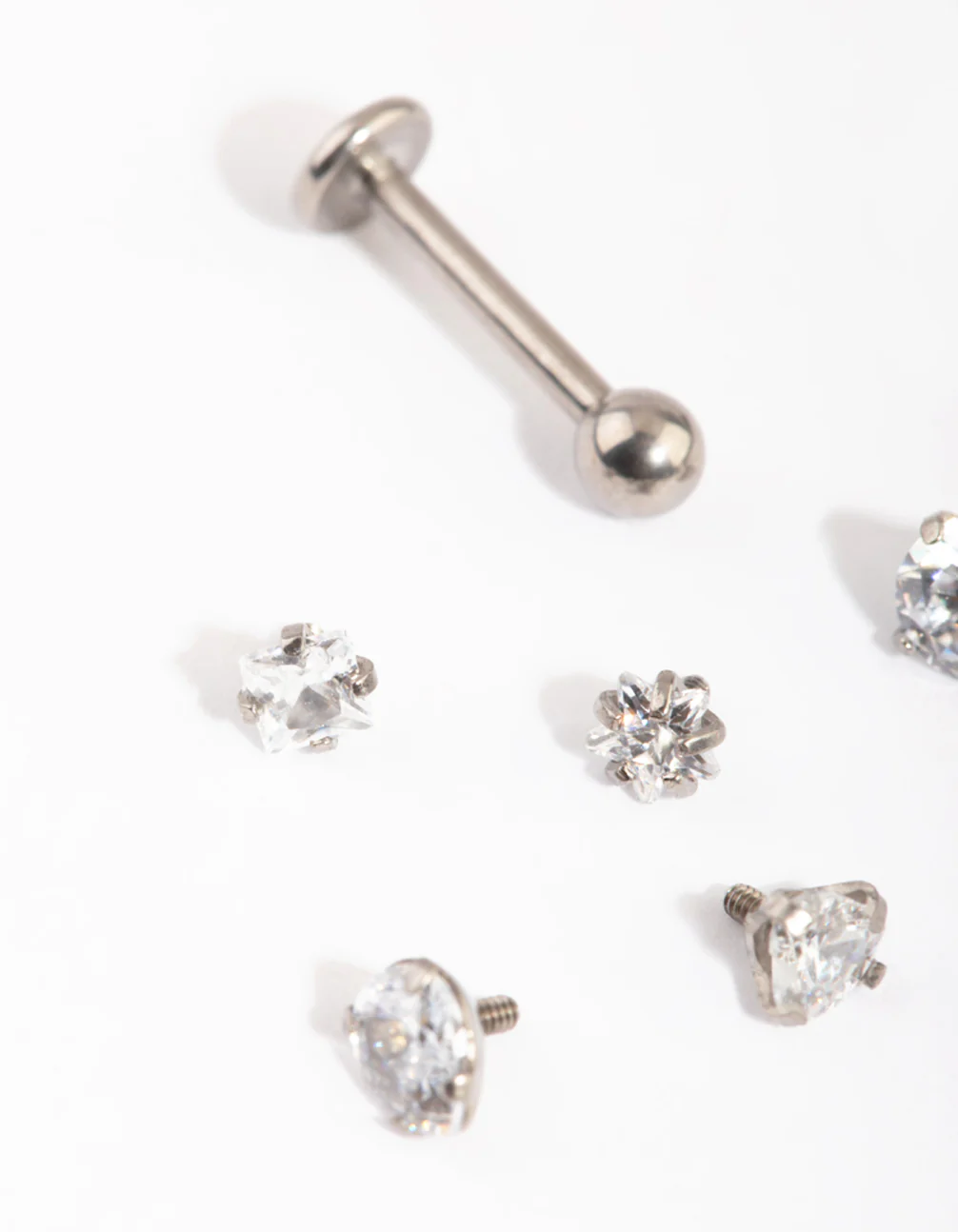 Titanium Single Flat Back Bar & Interchangeable Ends 6-Pack - Image 2