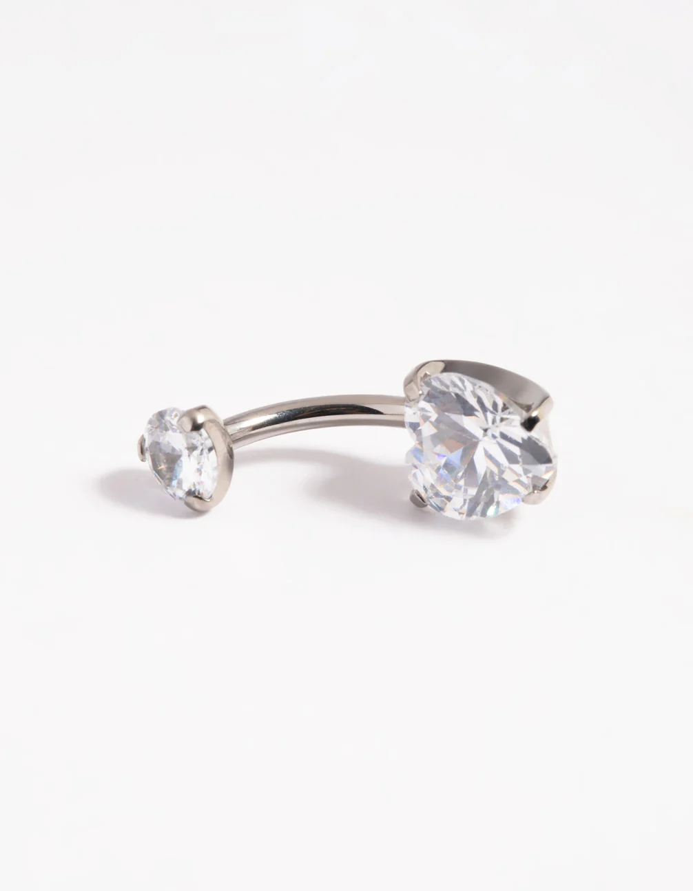 Titanium Heart Diamante Belly Ring - Image 2