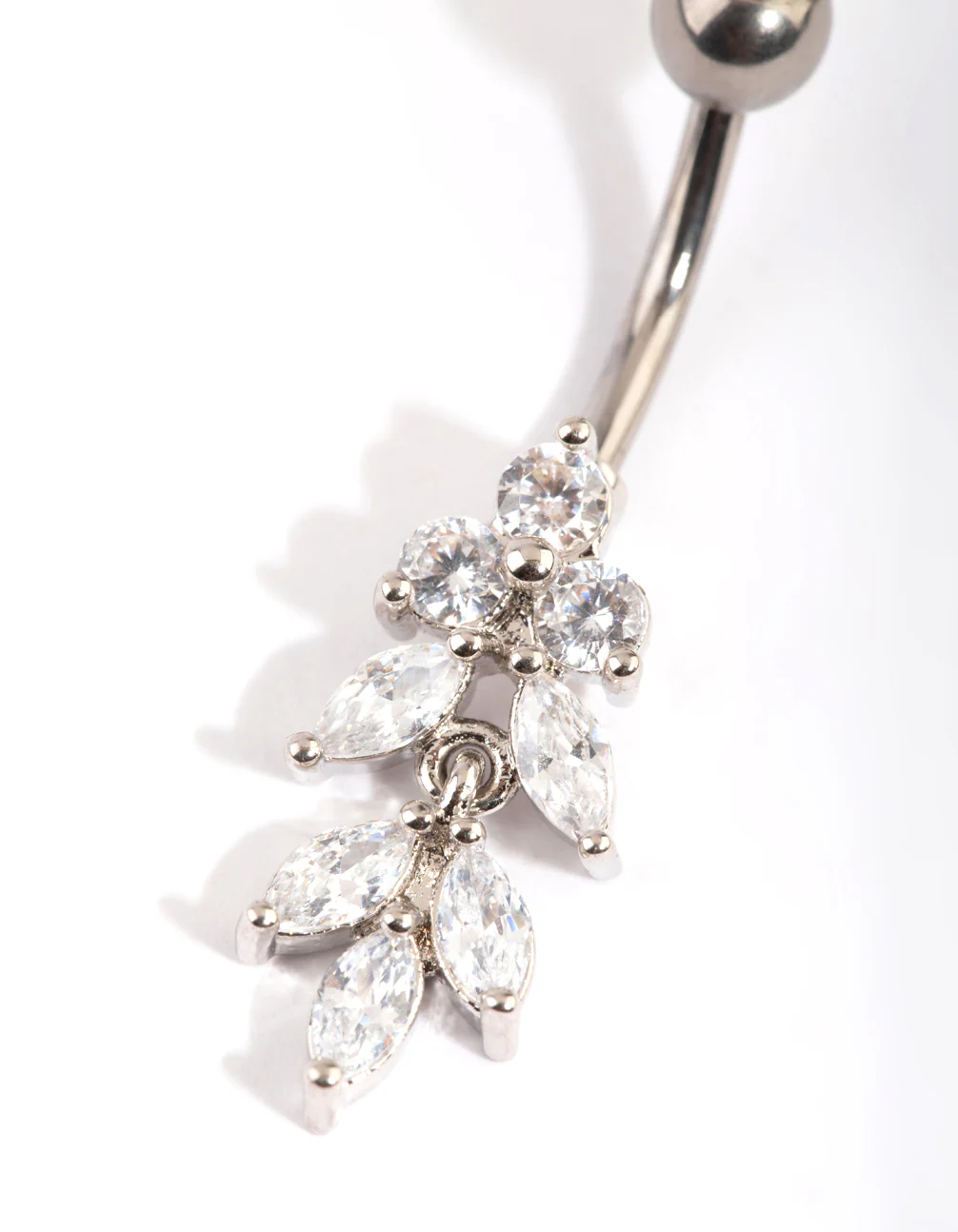 Titanium Marquise Diamante Belly Bar - Image 2