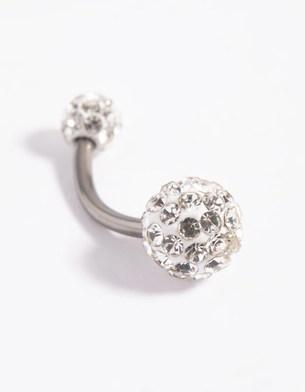 Titanium Pave Ball Belly Bar - Image 2