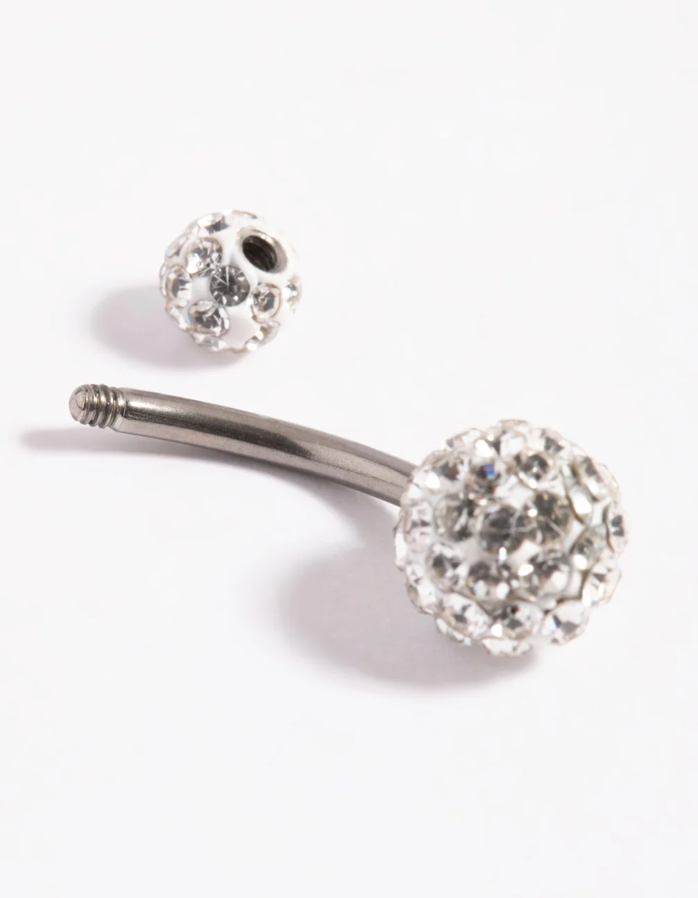 Titanium Pave Ball Belly Bar - Image 3