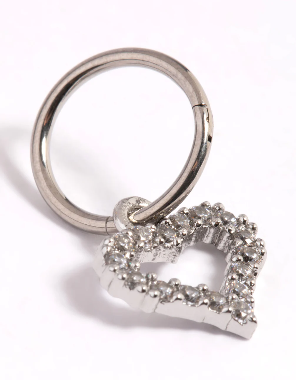 Titanium Pave Heart Clicker - Image 2