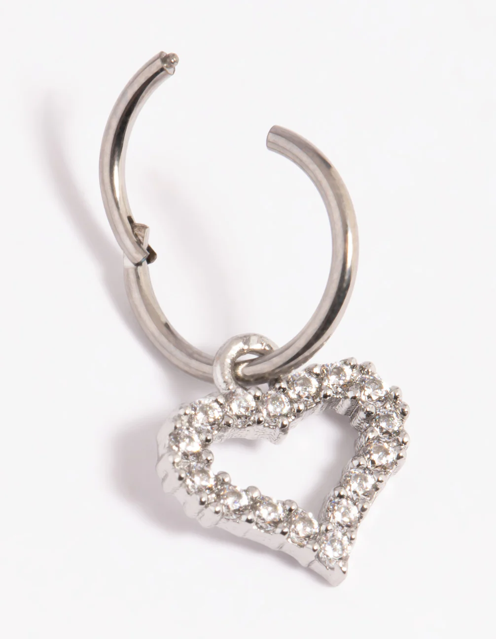 Titanium Pave Heart Clicker - Image 3