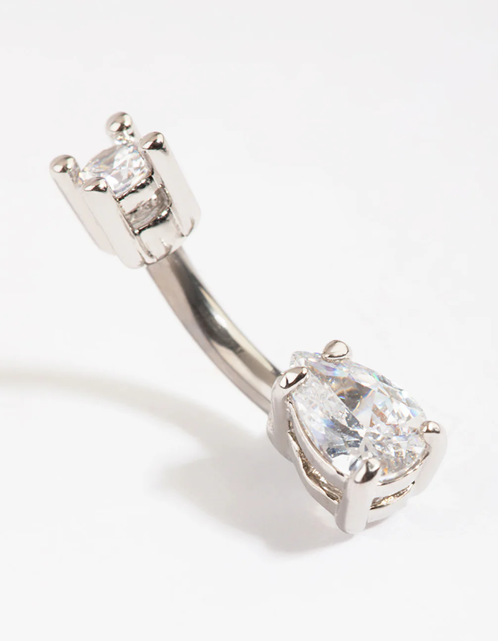 Titanium Diamante Pear Belly Bar - Image 3