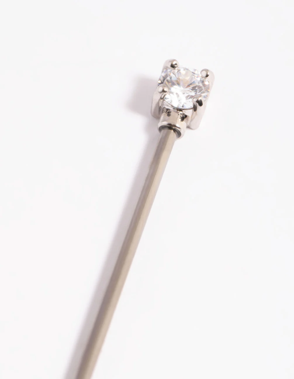 Titanium Cubic Zirconia Statement Industrial Bar - Image 2