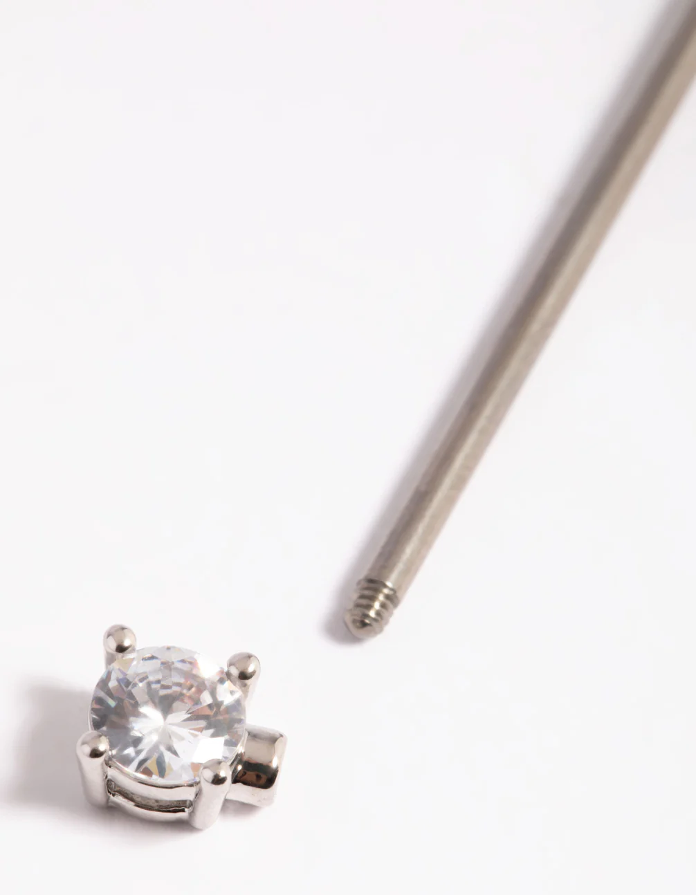 Titanium Cubic Zirconia Statement Industrial Bar - Image 3