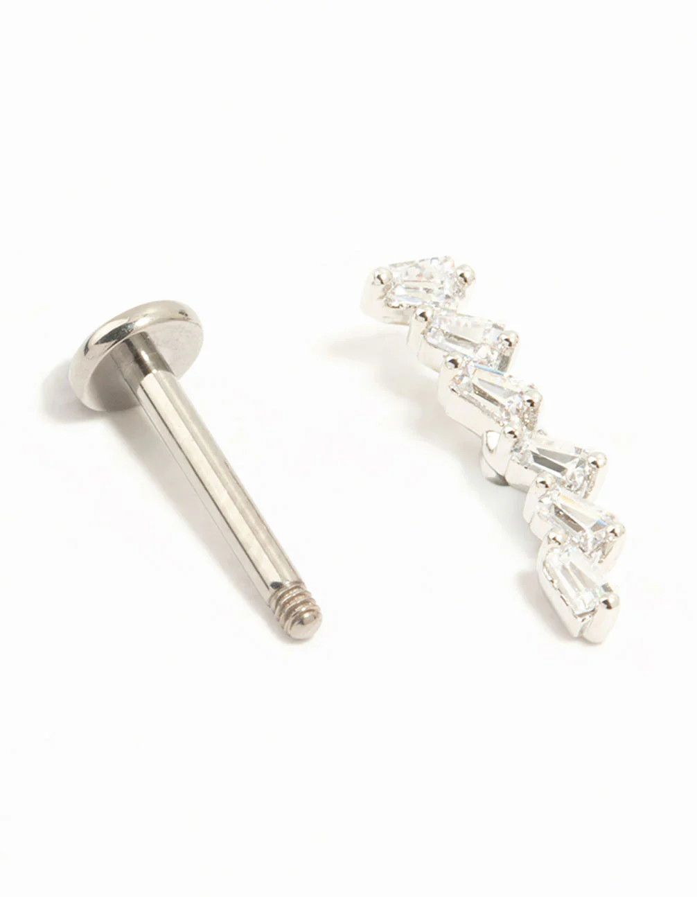 Titanium Baguette Cubic Zirconia Crawler Single Flatback - Image 2