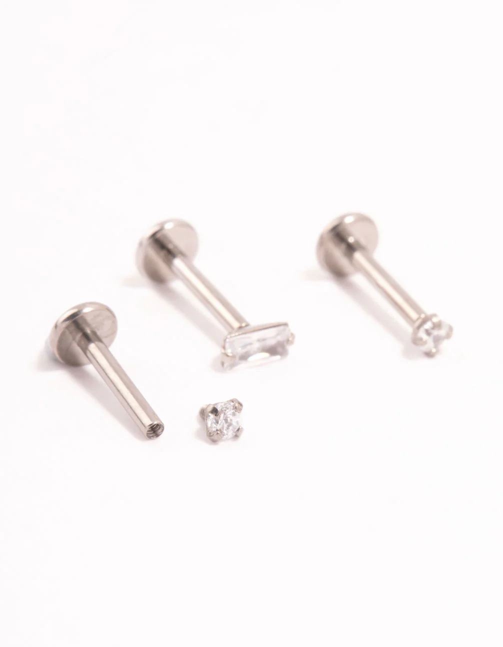 Titanium Baguette Cubic Zirconia Flat Backs 3-Pack - Image 2