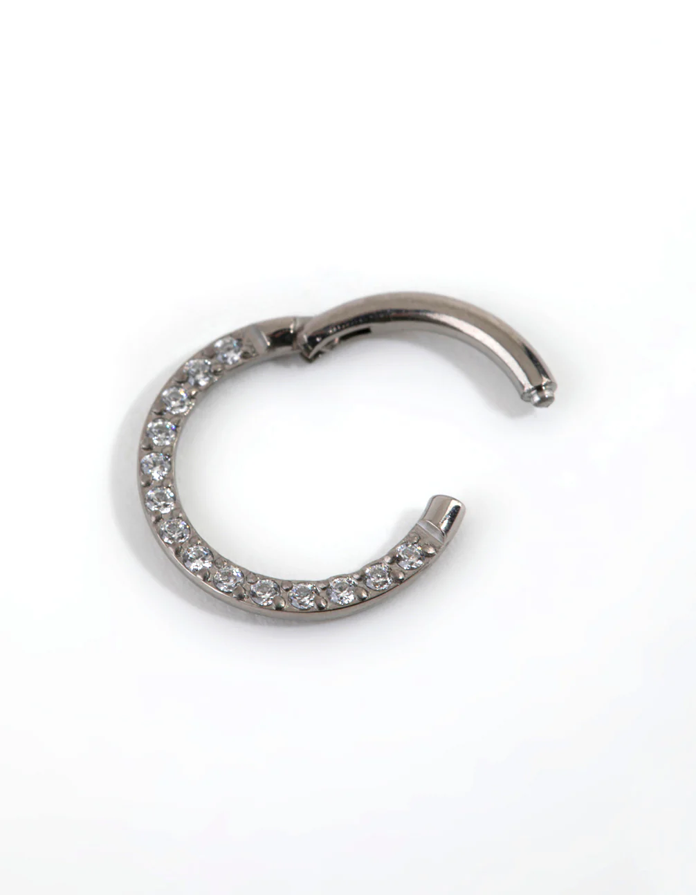 Titanium Cubic Zirconia Clicker Ring - Image 2