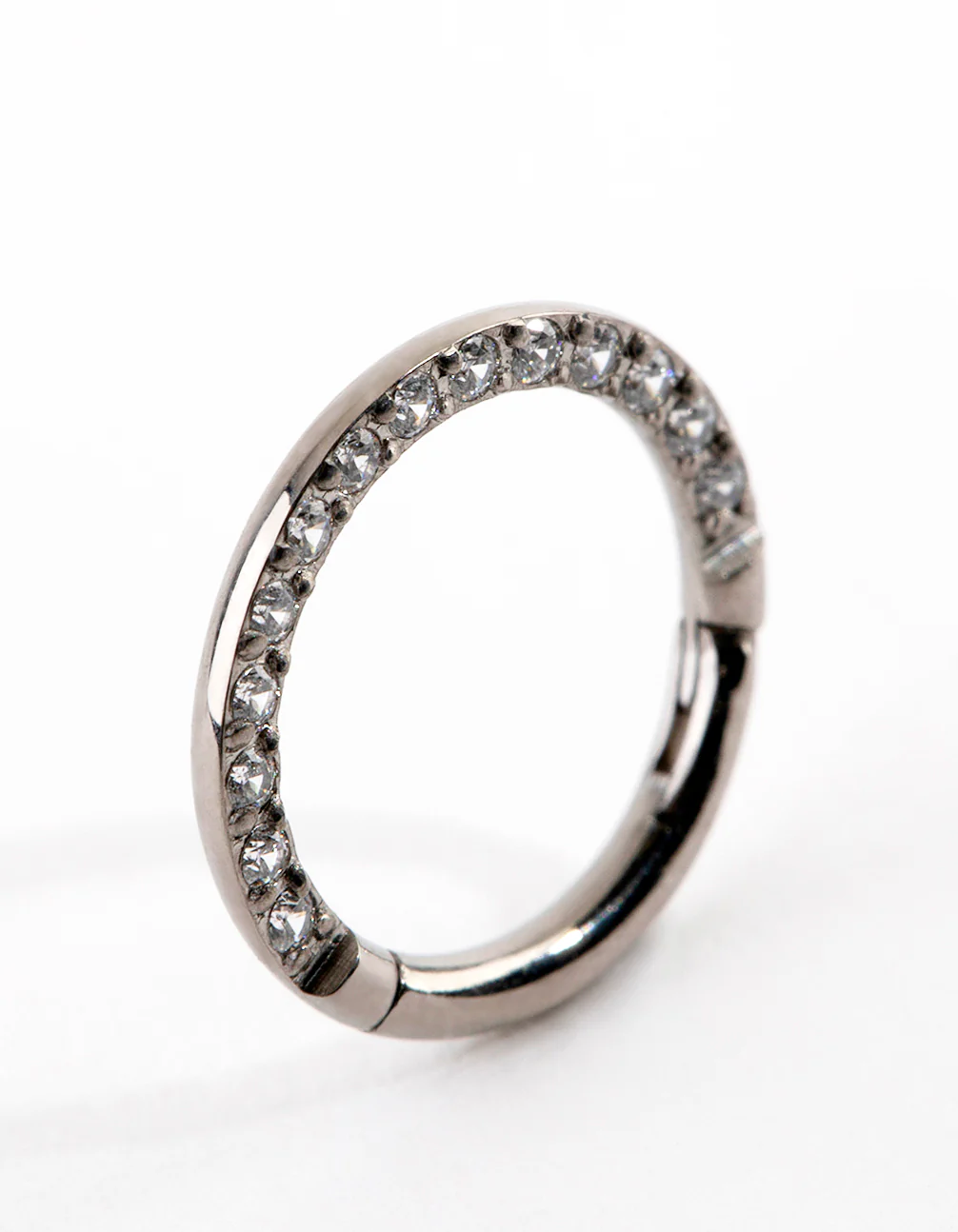 Titanium Cubic Zirconia Clicker Ring - Image 3