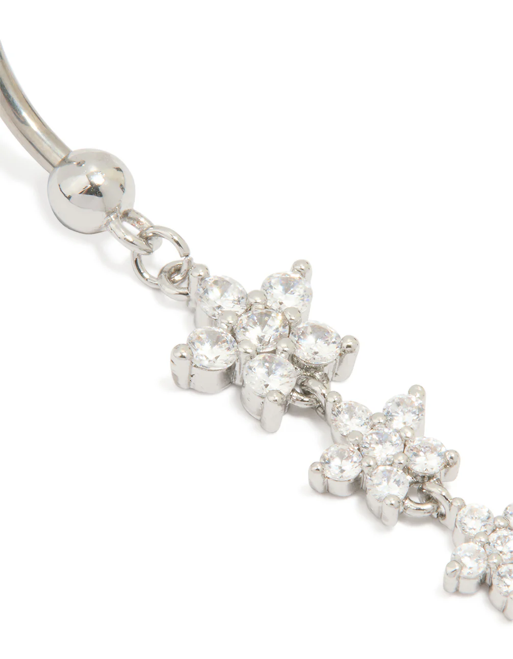 Titanium Cubic Zirconia Butterfly Belly Bar - Image 2
