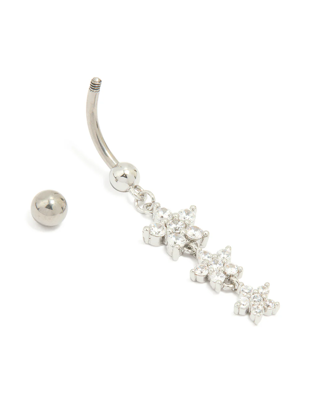 Titanium Cubic Zirconia Butterfly Belly Bar - Image 3