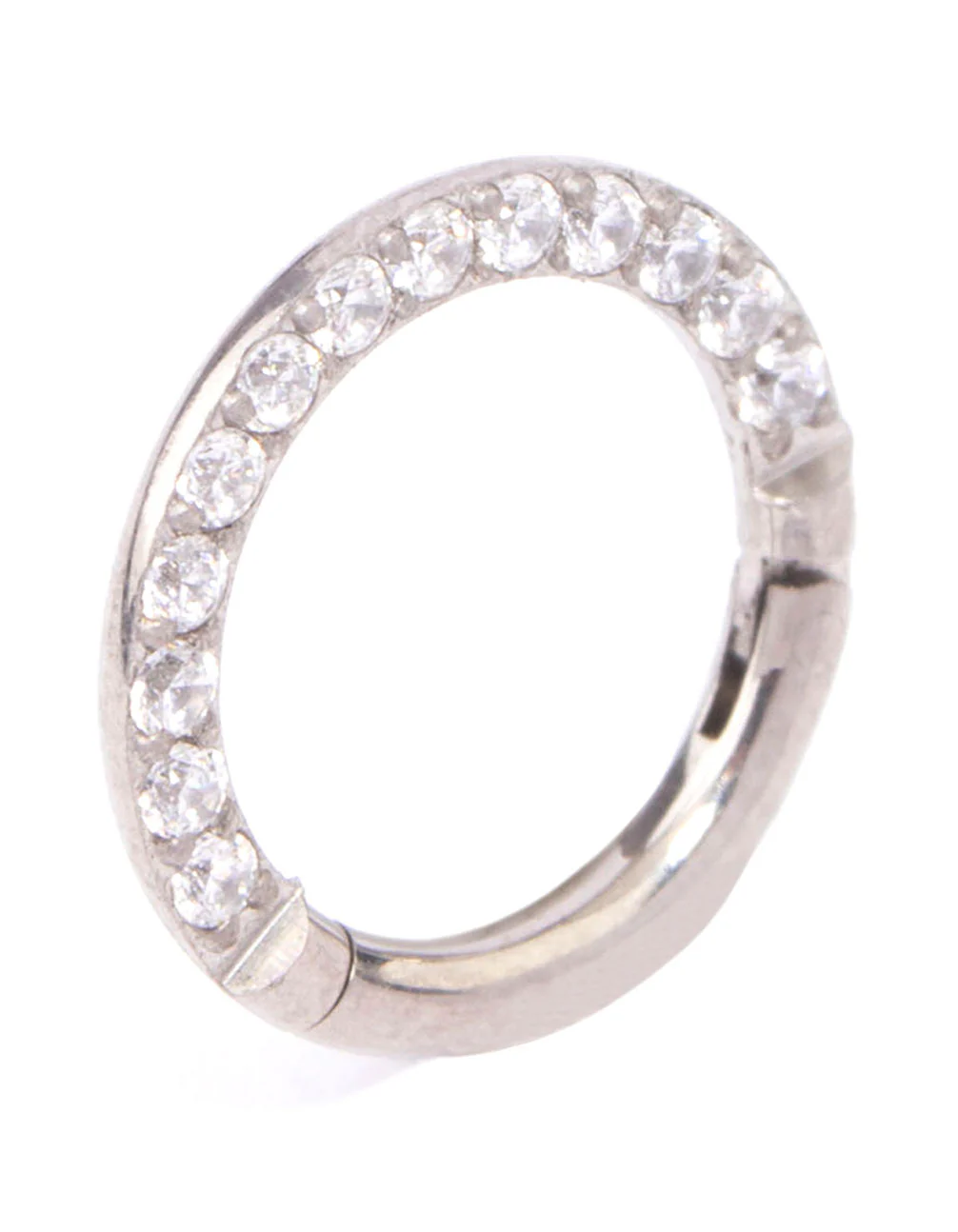 Titanium Cubic Zirconia Clicker Ring 7mm - Image 2