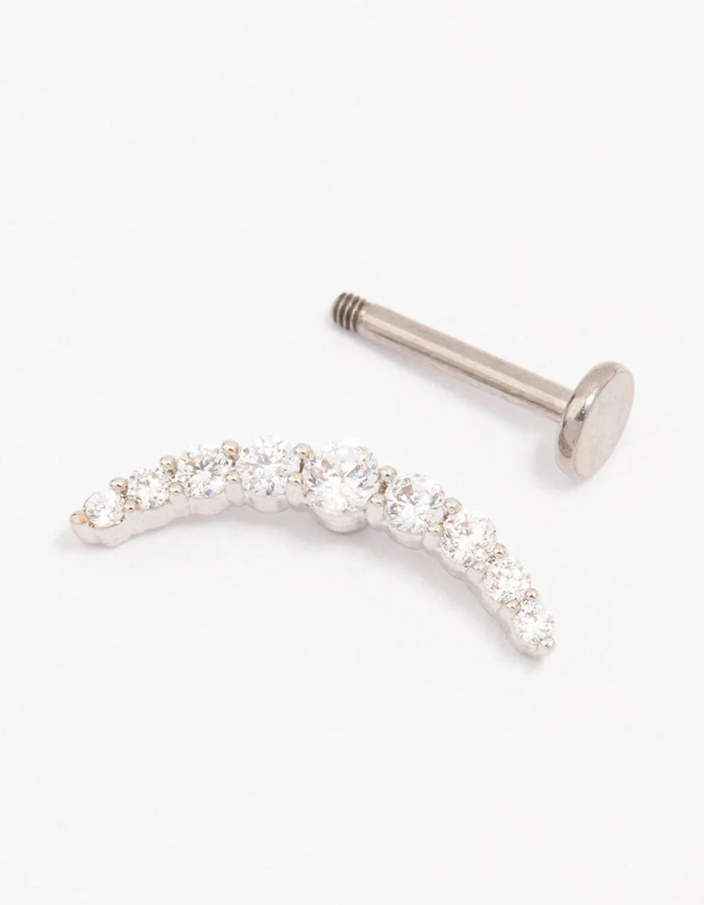 Titanium Cubic Zirconia Crawler Single Flat Back - Image 2