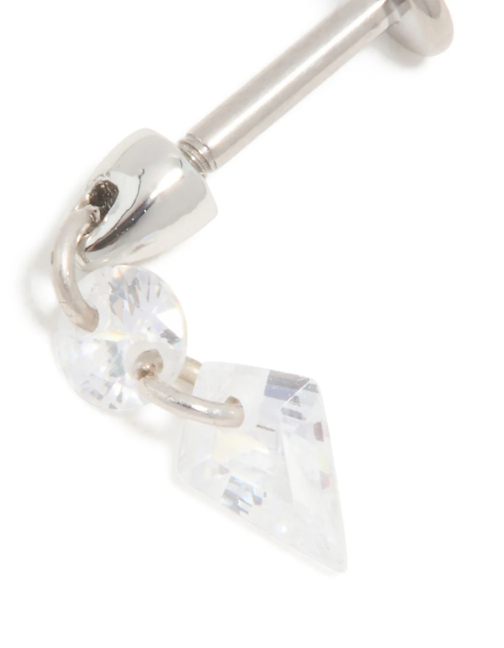 Titanium Cubic Zirconia Droplet Single Flat Back Stud - Image 2
