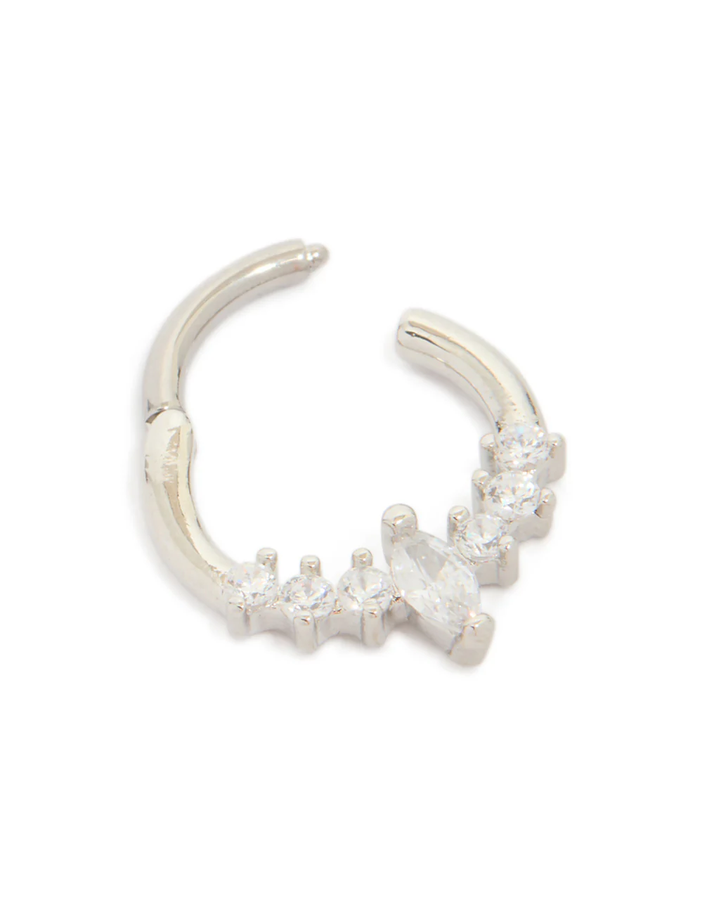 Titanium Diamante Round Detail Clicker Ring - Image 3