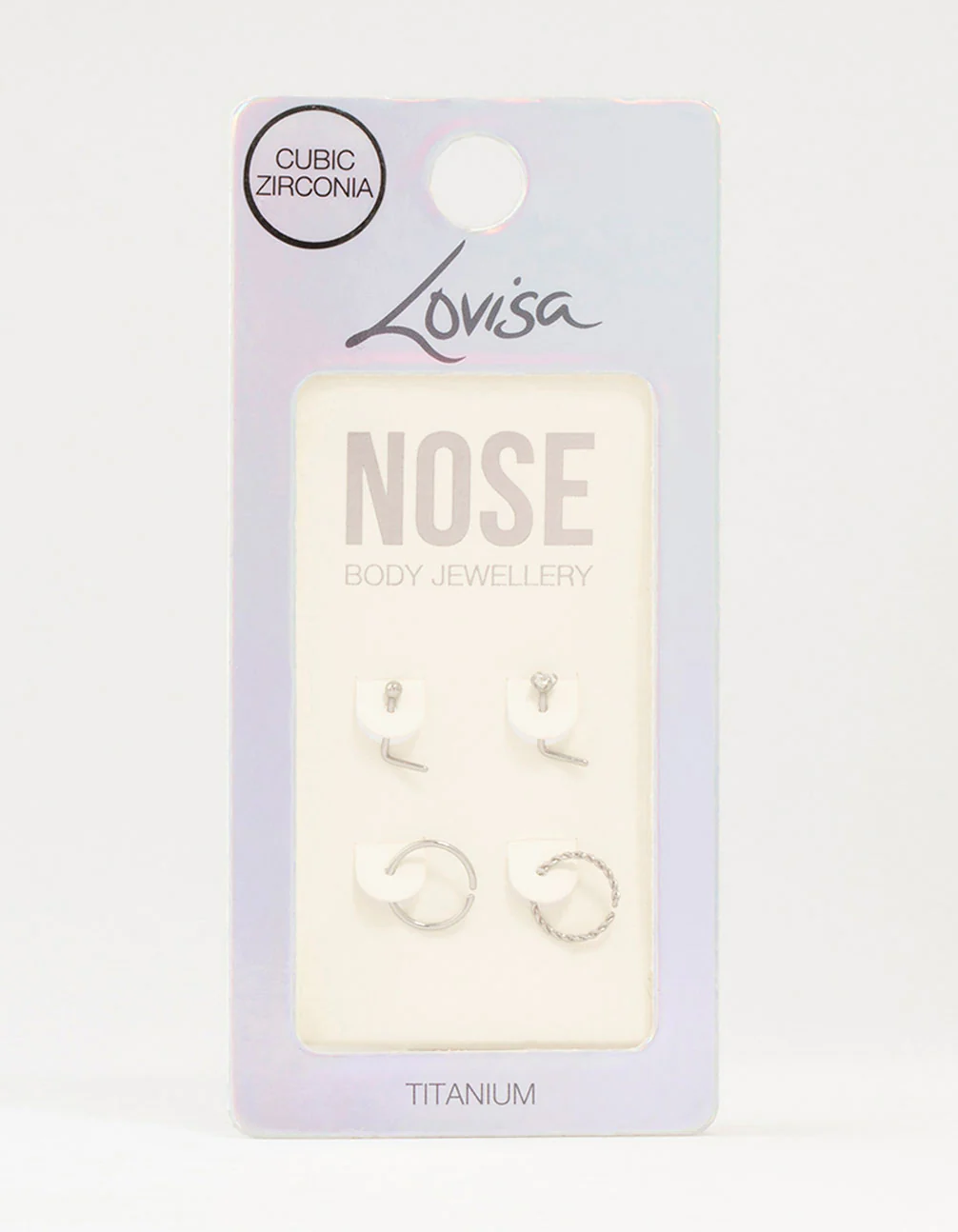 Titanium Diamante Twisted Nose Rings 4-Pack - Image 3