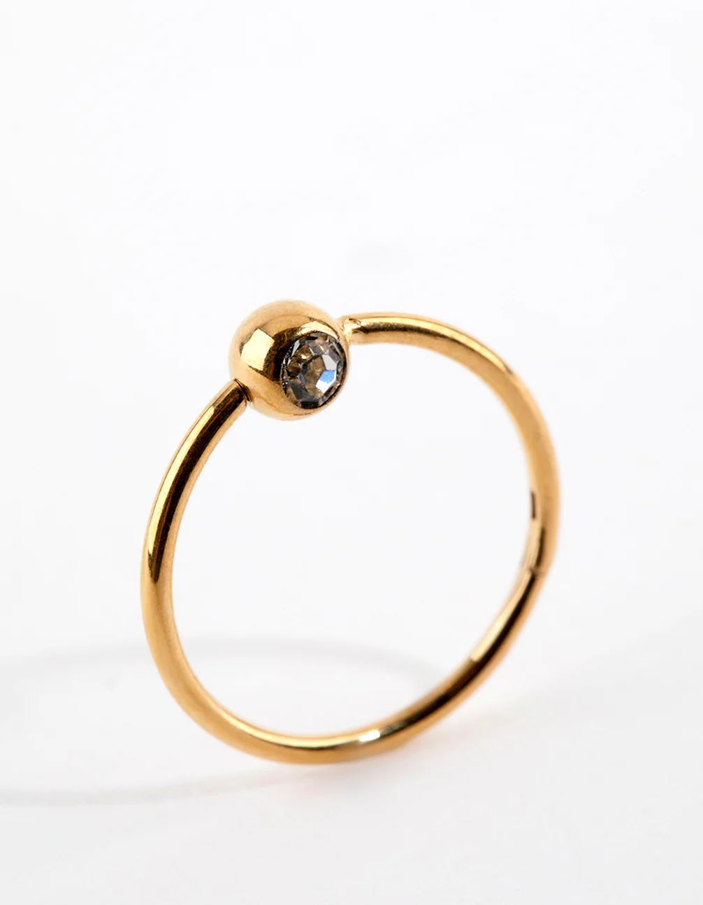Gold Titanium Diamante Ball Clicker - Image 2