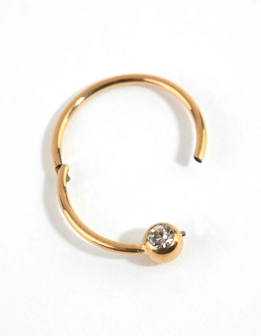 Gold Titanium Diamante Ball Clicker - Image 3