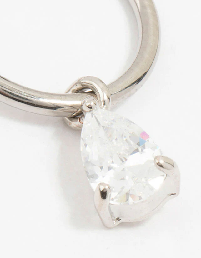 Titanium Pear Drop Ring Belly Ring - Image 2