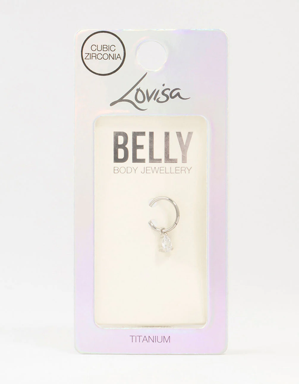 Titanium Pear Drop Ring Belly Ring - Image 3