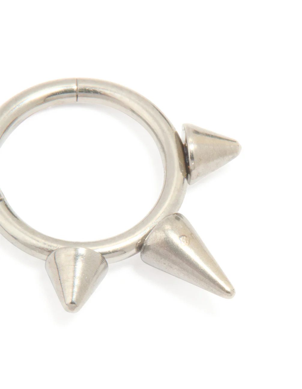 Titanium Pointed Punk Clicker Ring - Image 2