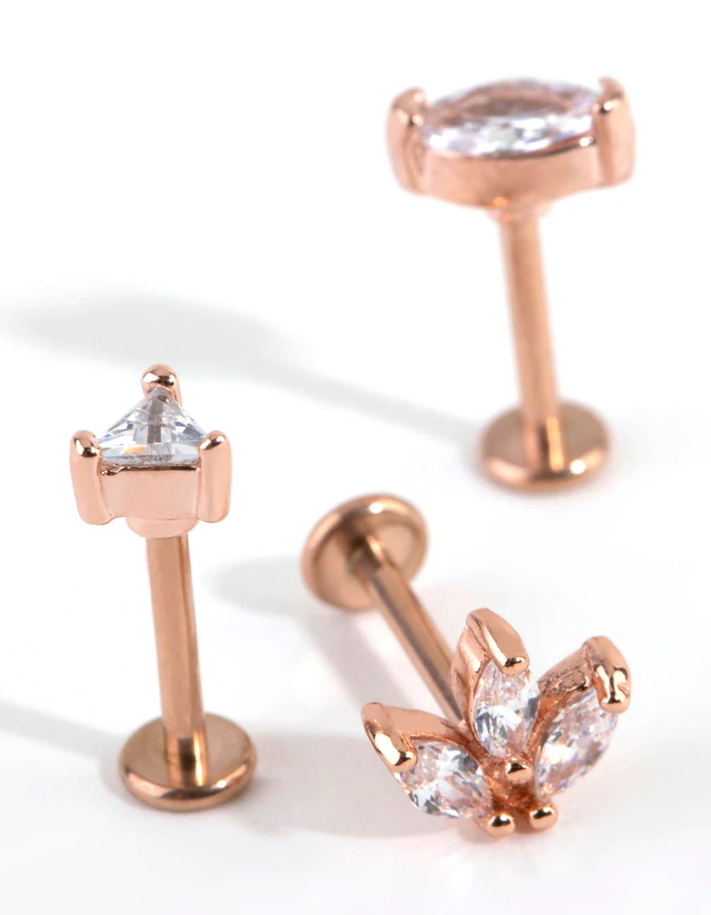 Rose Gold Titanium Cubic Zirconia Cluster Flat Back Pack - Image 2
