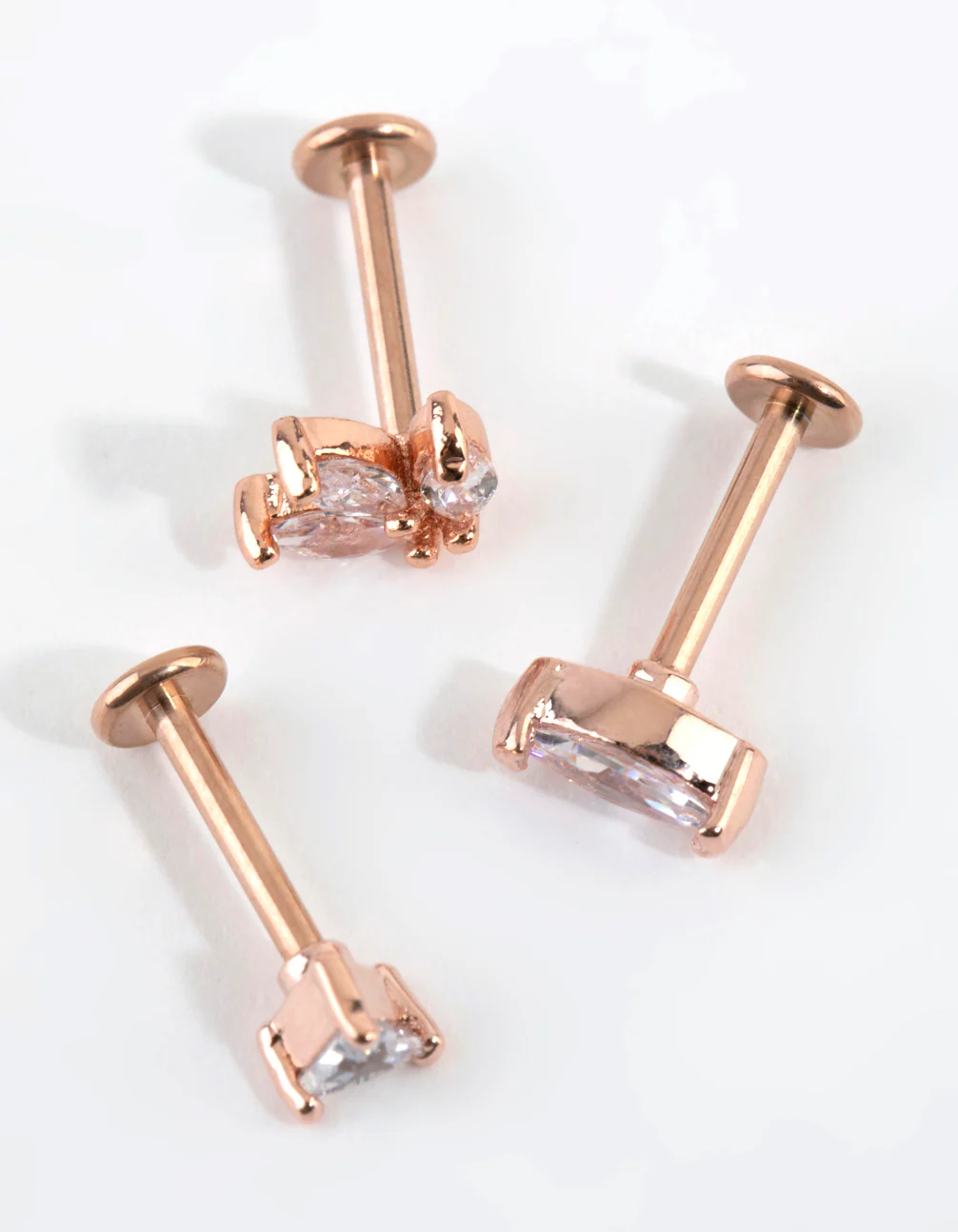 Rose Gold Titanium Cubic Zirconia Cluster Flat Back Pack - Image 3