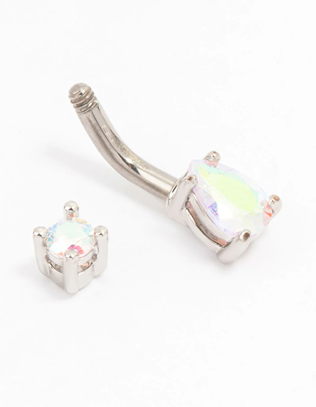 Titanium Small Rounded Pear Belly Button Piercing - Image 2