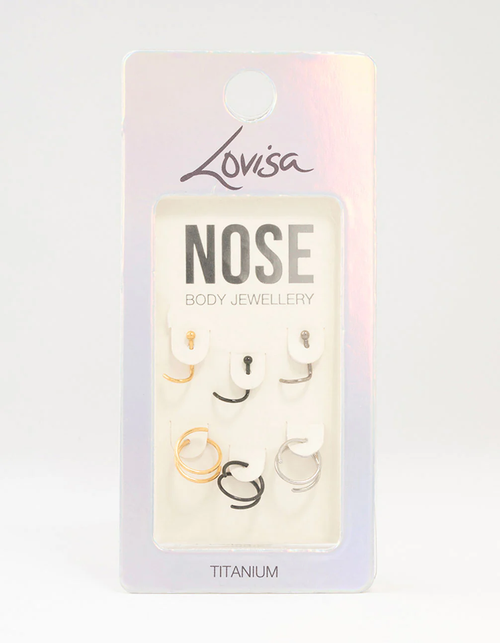 Titanium Spiral Mixed Nose Piercings 6-Pack - Image 3