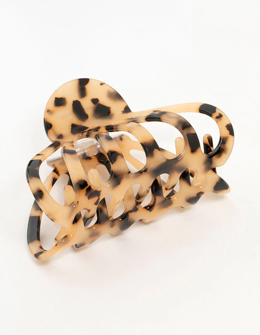 Tortoiseshell Acrylic Marbled Wide Claw Clip - Image 2