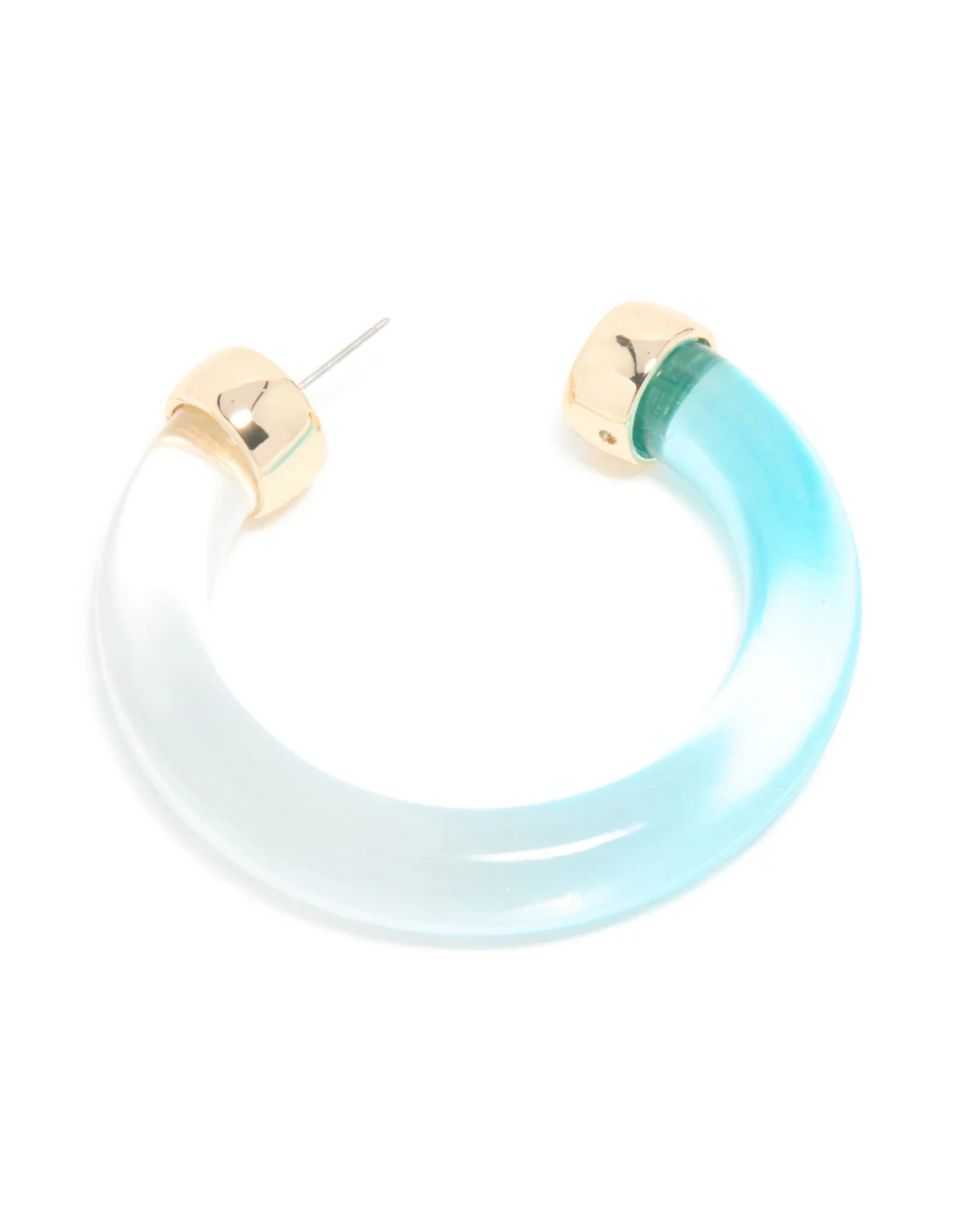 Translucent & Light Blue Ombre Large Open Hoop Earrings - Image 5