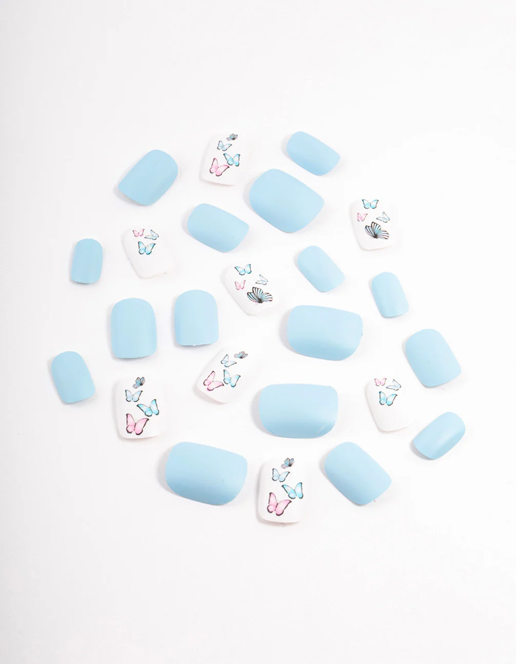 Tweens Blue & Butterfly Press On Nails - Image 2