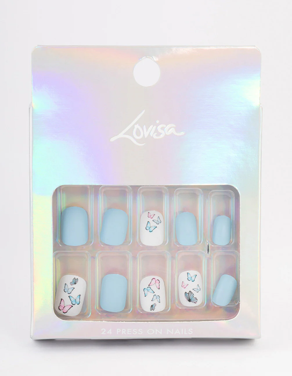 Tweens Blue & Butterfly Press On Nails - Image 3