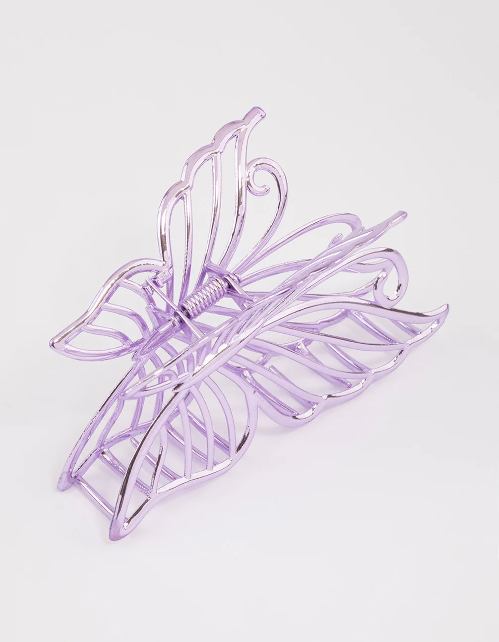Coated Lilac Detailed Butterfly Hair Claw Clip - Image 2