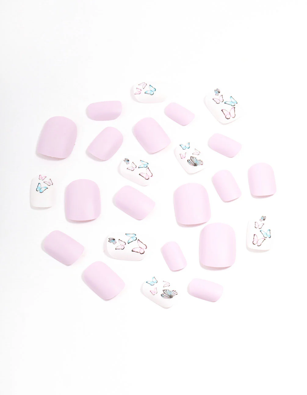 Tweens Lilac & Butterfly Press On Nails - Image 2
